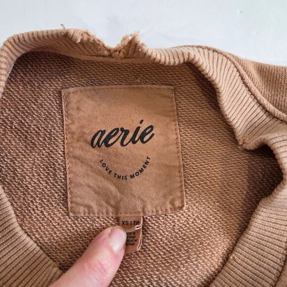 Aerie Sweatshirt Women XS Chill Crewneck Sunday Scaries Oversized Casual - Picture 3 of 4